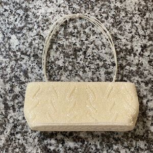 Beaded bag, ivory